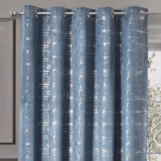 Intimates Warwick Blue Blackout Eyelet Curtains, Width: 168 cm, Drop: 229 cm