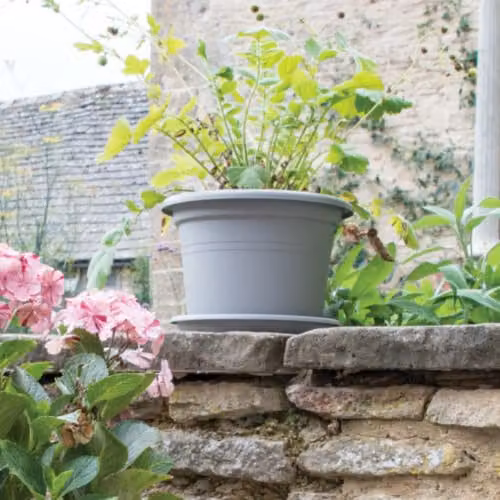 Gardenesque Eco Cylinder Recycled Plastic Grey Planter Pot, 10 Pack, Diameter: 20 cm – 2