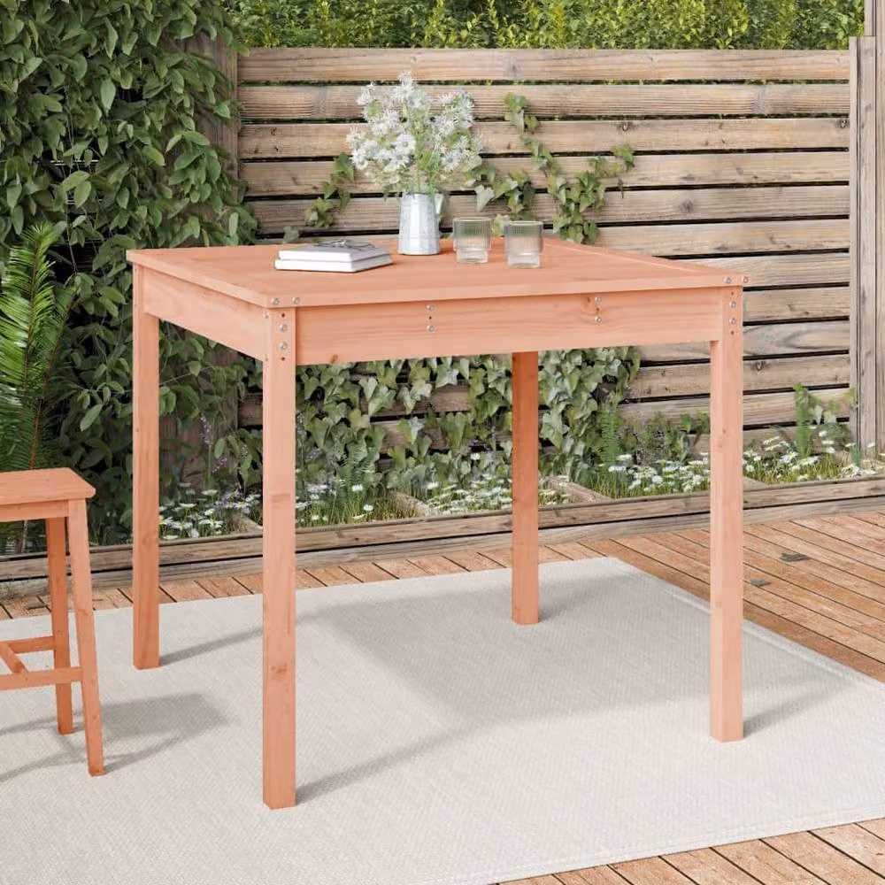 Berkfield Home Square Garden Table in Light Brown Solid Wood W/D/H: 82.5 x 82.5 x 76 cm – 2