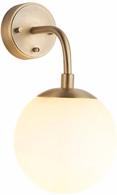 Netlighting COSENZA Dimmable Glass Wall Lamp in Yellow and Gold/Brass