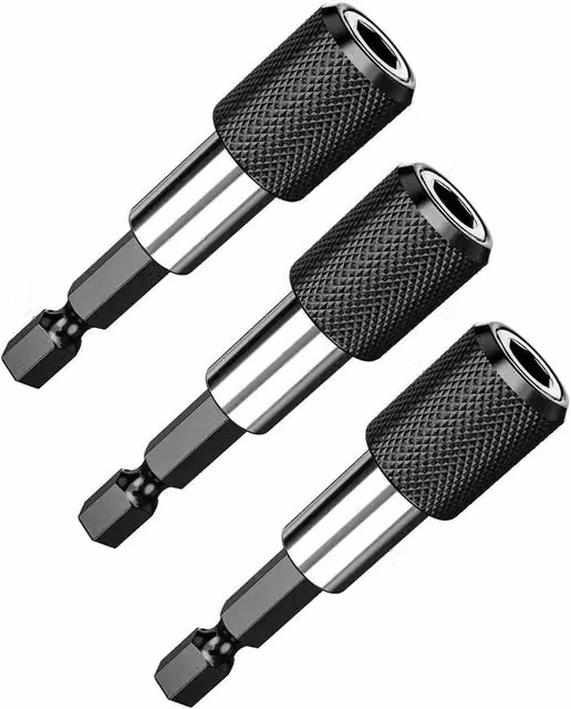 SPETLEK 3 Pack Magnetic Quick Release Drill Bit Holder with 1/4 inch Hex Shank, 60mm, Multicolour
