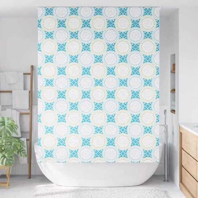 Berkfield Home Opaque Blue Shower Roller Blind, W: 150 cm, H: 240 cm