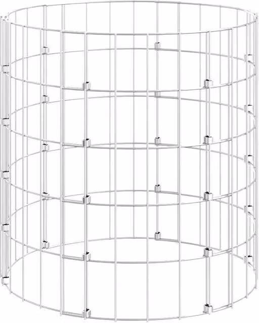 Berkfield Home Circular Gabion Column in Silver Galvanised Steel W/D/H: 50 x 50 x 50 cm – 1