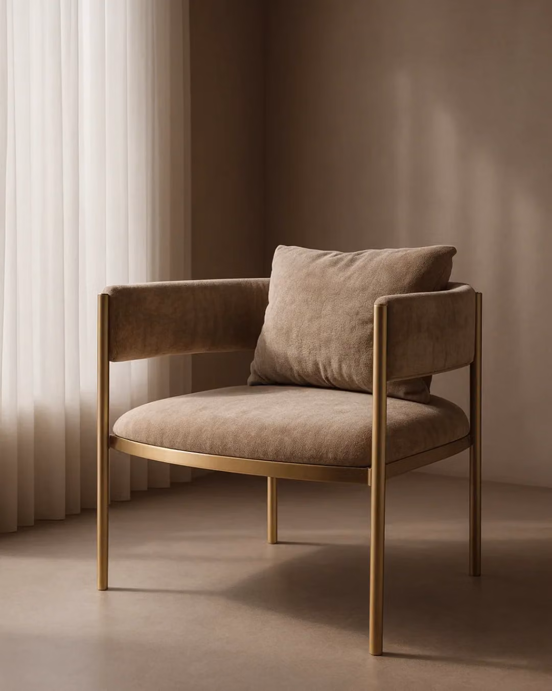 Tommy Franks Envie II Lounge Chair in Giselle Olive Velvet Fabric