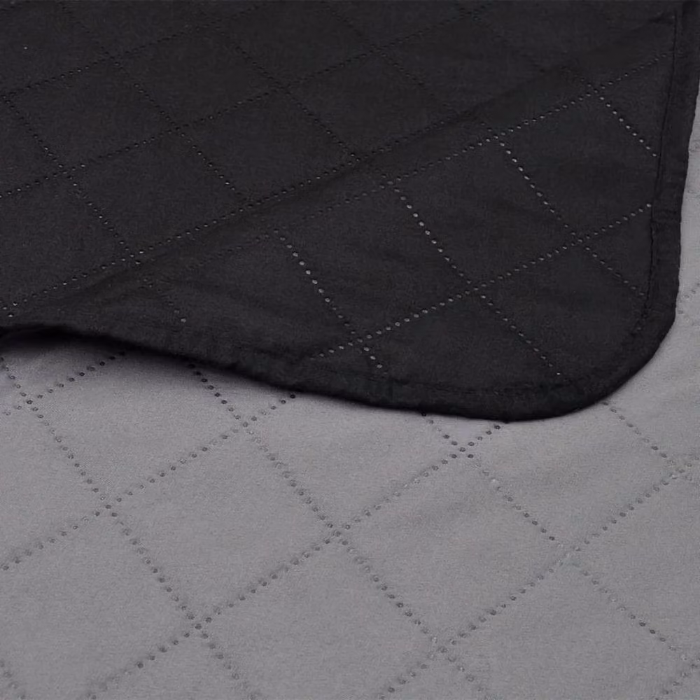 Berkfield Home Reversible Quilted Bedspread in Black and Grey, W: 230 cm, D: 260 cm – 4