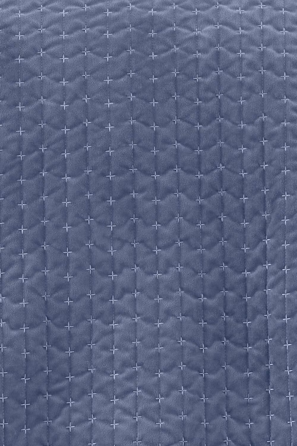 Bianca Attica Velvet Embroidered Quilted Bedspread in Blue – 2