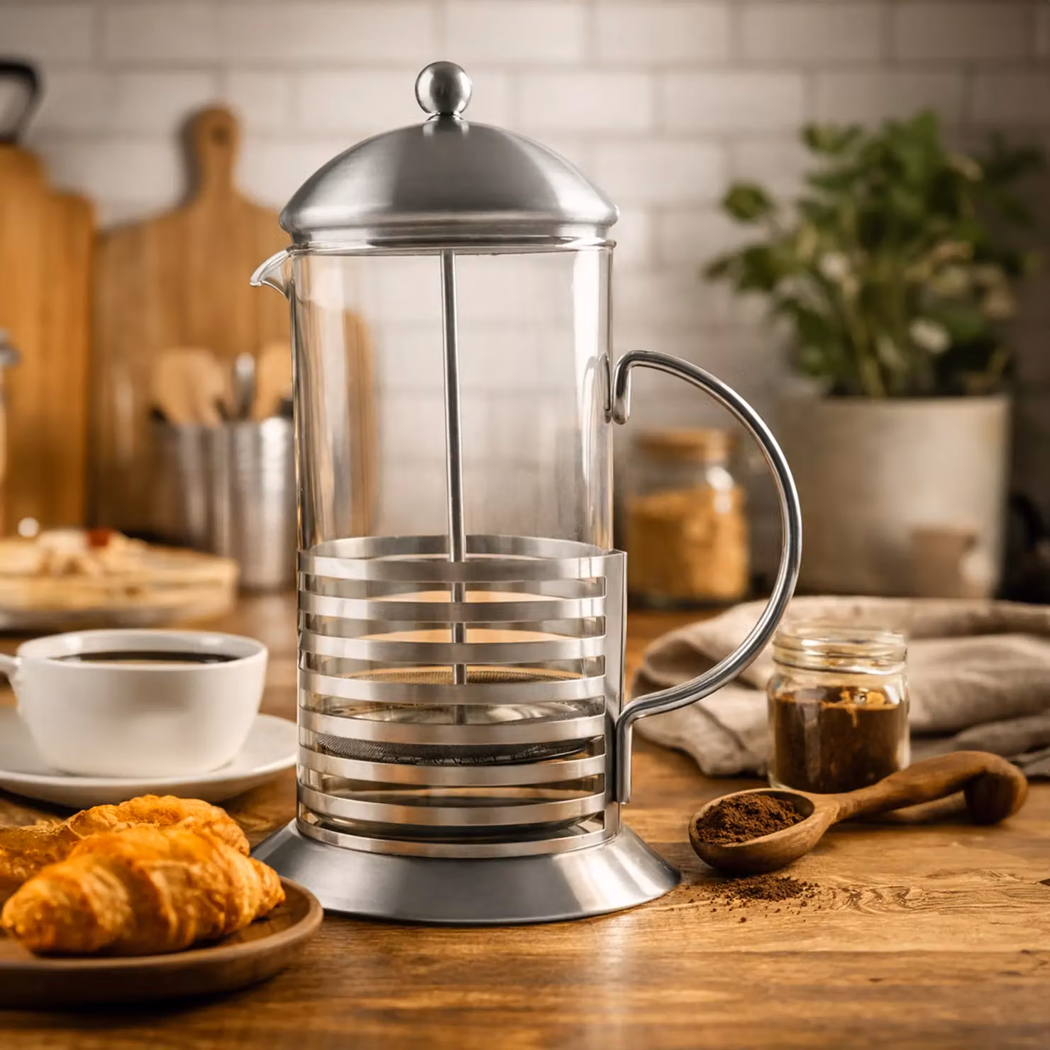 Orsina 8 Cup Cafetiere with Advanced Filtration System in Silver – 2