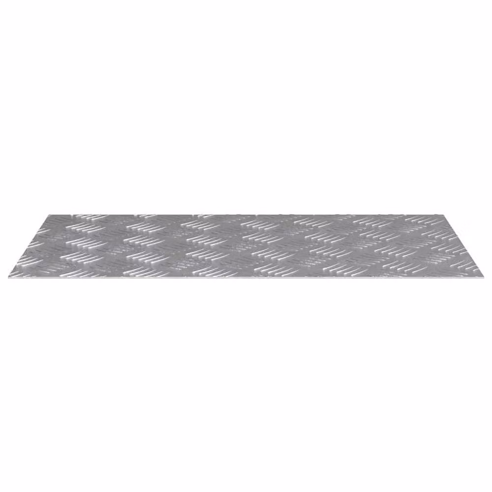 Berkfield Home Silver Aluminum Anti-Slip Checker Plates, 2 Pack, W: 70 cm, D: 40 cm – 2