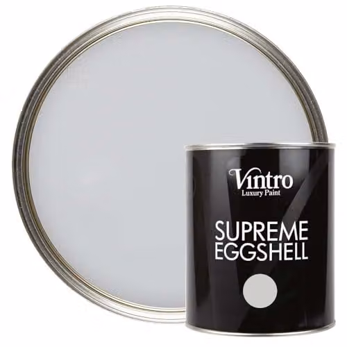 Vintro Bidston Grey Eggshell Paint, 1 Litre, Water Based Low Emission Dispersion for Interior and Exterior Walls, Wood and Trim