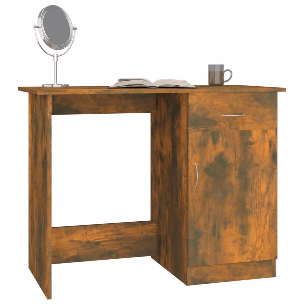 Berkfield Home Modern Writing Desk in Smoked Oak Brown, W/D/H: 100 x 50 x 76 cm – 3