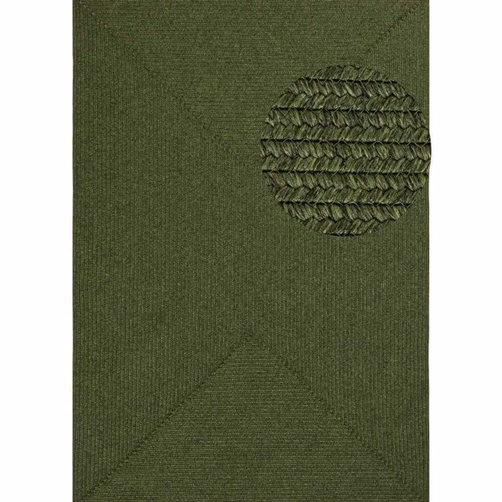 THE RUGS Trenzado Indoor Outdoor Polypropylene Rug in Green, W: 80 cm, L: 200 cm – 1