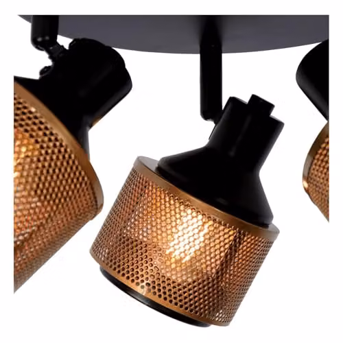 Lucide Rafa Dimmable and Adjustable Metal Ceiling Spotlight in Black, Diameter: 35 cm, 3 x E14 – 4