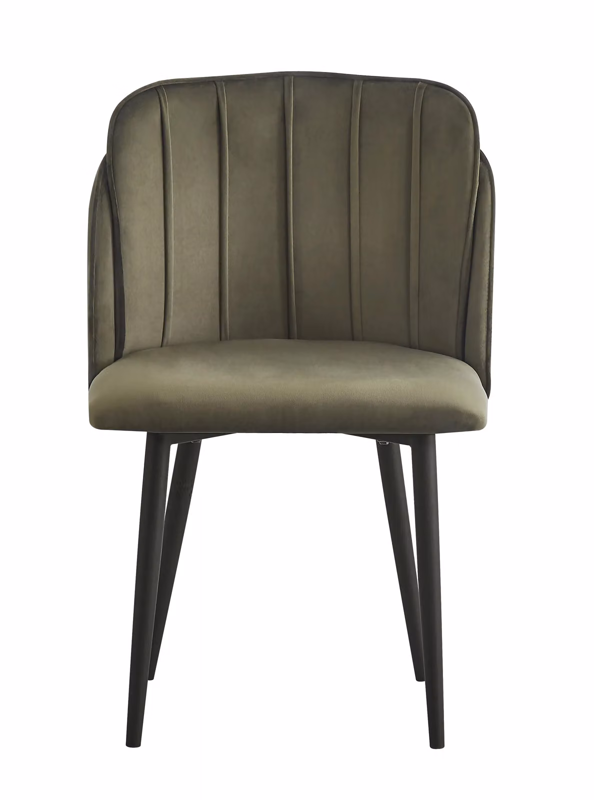 Nordlys Set of 2 Green Velvet Scandinavian Dining Chairs with Matt Metal Legs – 3
