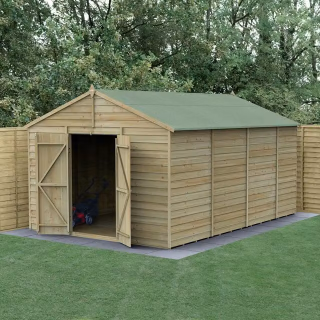 4LIFE Apex Brown Wooden Gable Shed with Foundation and Floor, Height: 251.7 cm