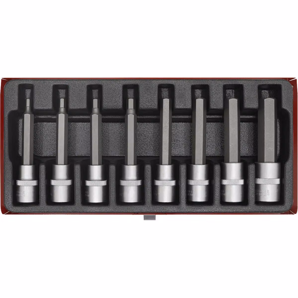 Loops 8pc Metric Hex Key Socket Bit Set, 1/2 inch Square Drive, Chrome Vanadium, Multicolour, 100mm Long – 4