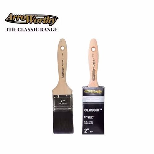 Arroworthy Classic Contractor Flat Beaver Tail Long Handle Synthetic Brush 2.0 inch – 2