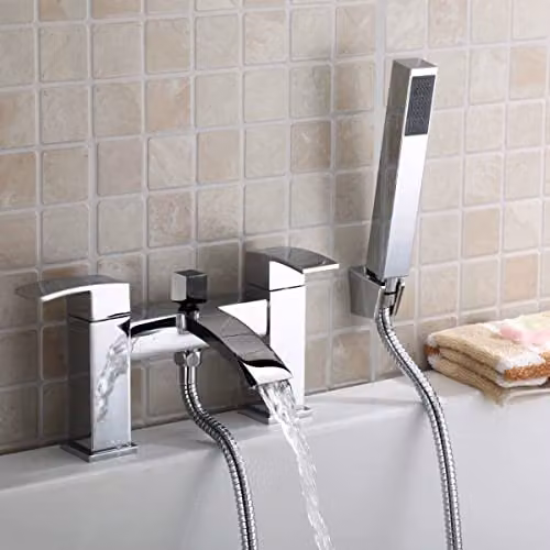 Nes Home Chrome Waterfall Bath Filler and Shower Mixer Tap