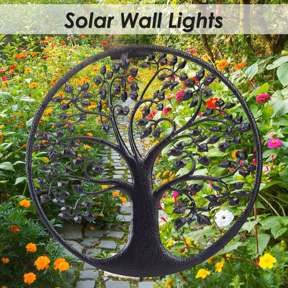 VFM e-Store Solar Garden Wall Lights in Black with Dusk Sensor, Warm White, 40 x 40 cm – 3