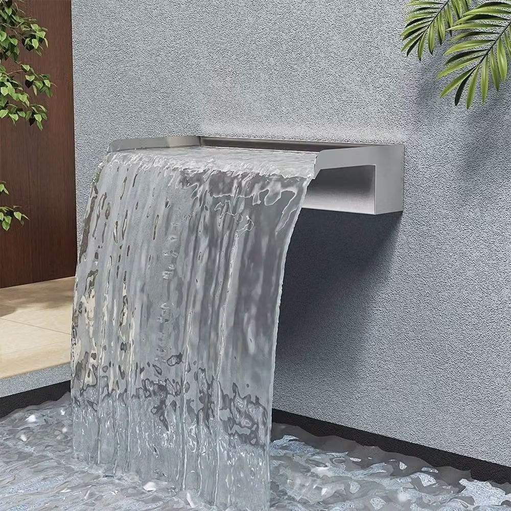 Kelvenix Stainless Steel Pond Water Blade Cascade in Silver W: 40 cm, D: 20 cm, H: 10 cm – 4