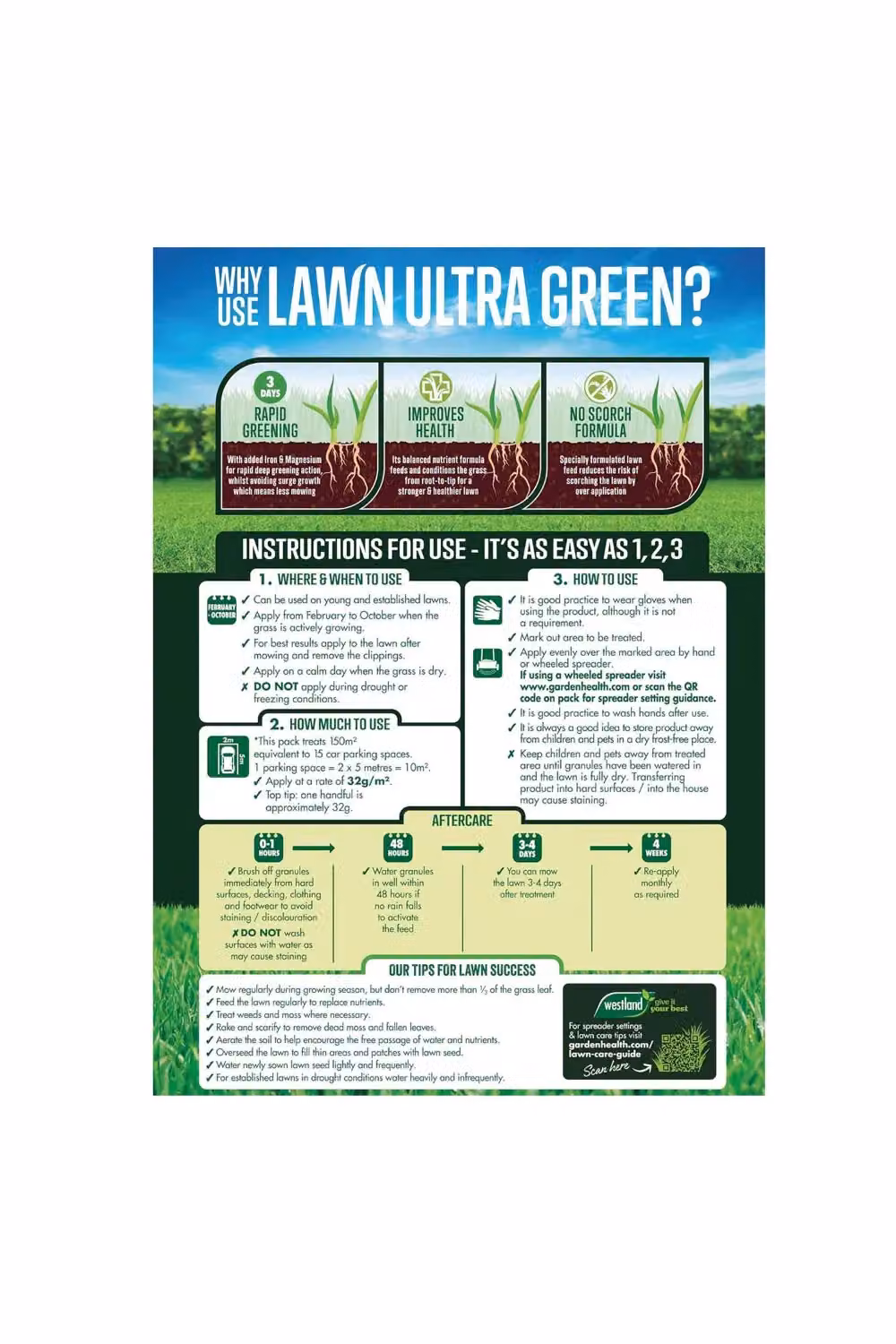 Westland Ultra Green Monthly Lawn Plant Tonic Granulate, 350m2 Coverage – 3