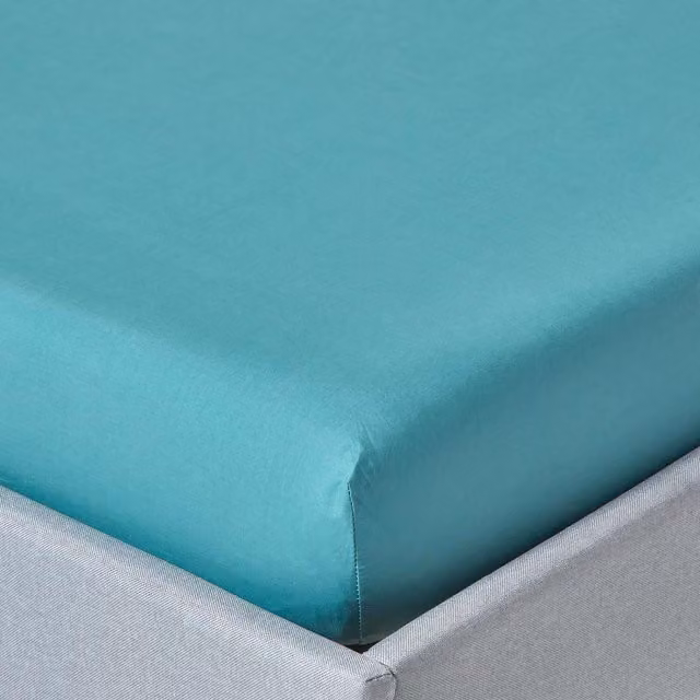 Homescapes 200 Thread Count Egyptian Cotton Percale Fitted Sheet, Petrol, 200 x 200 cm