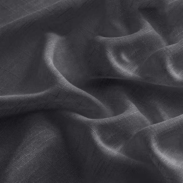 Velosso Modern Plain Fabric Panel Swag with Tassel in Anthracite Grey