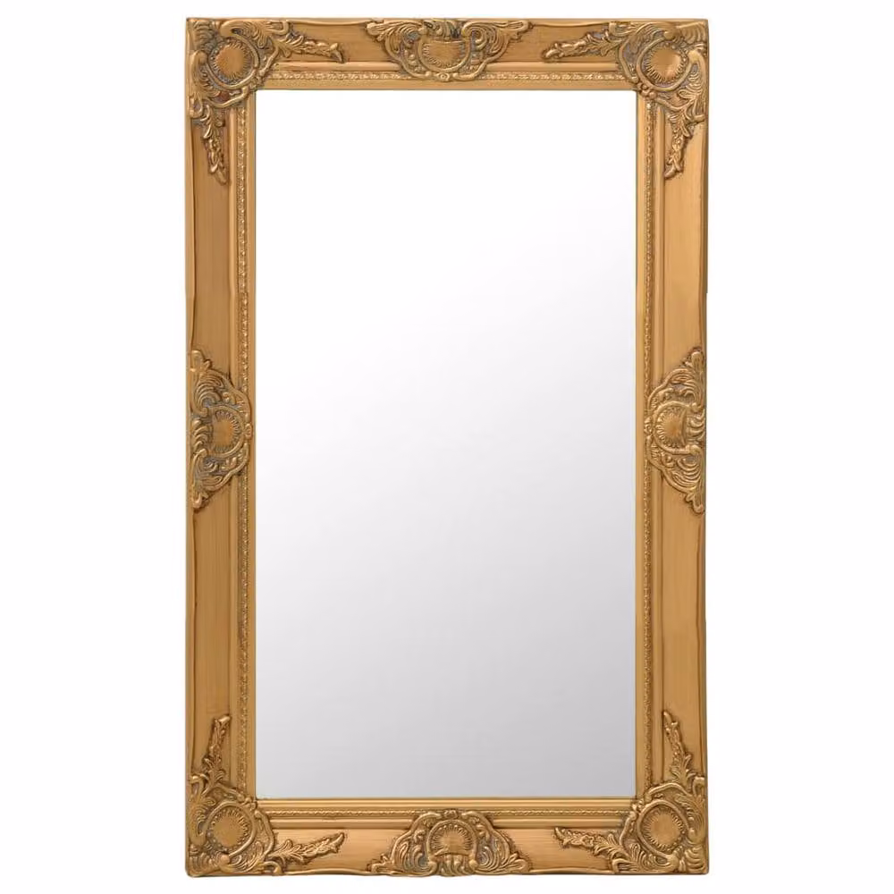 Berkfield Home Antique Baroque Style Rectangular Wall Mirror, Gold, W: 50 cm, H: 80 cm – 2