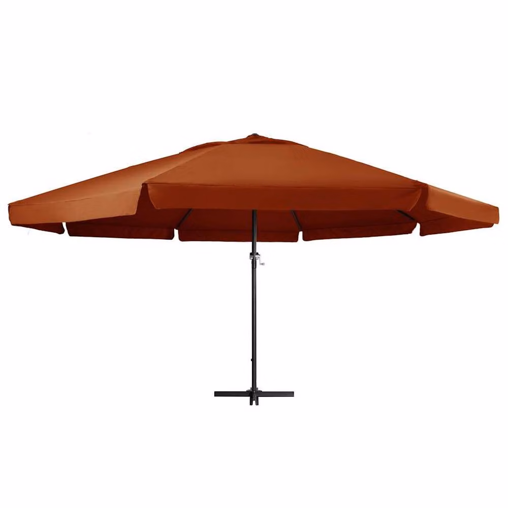 Berkfield Home Garden Parasol with Aluminium Pole, Brown Terracotta, Diameter: 600 cm, Height: 330 cm – 2