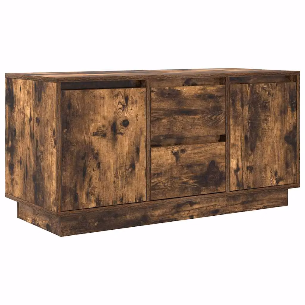 Berkfield Home TV Cabinet with LED Lights in Smoked Oak Brown, W/D/H: 100 x 41 x 50 cm – 3