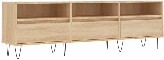 Berkfield Home Sonoma Oak TV Cabinet in Brown, W: 150 cm, D: 30 cm, H: 44.5 cm