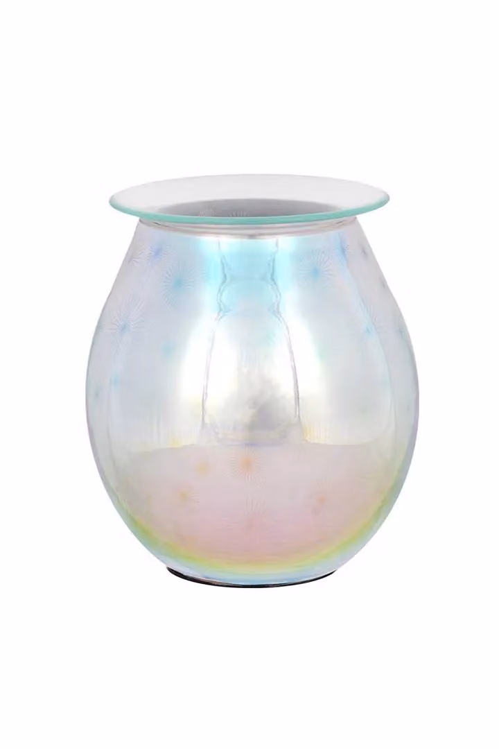 KDMD 3D Starburst Geometric Electric Oil Burner in Silver and Multicolour