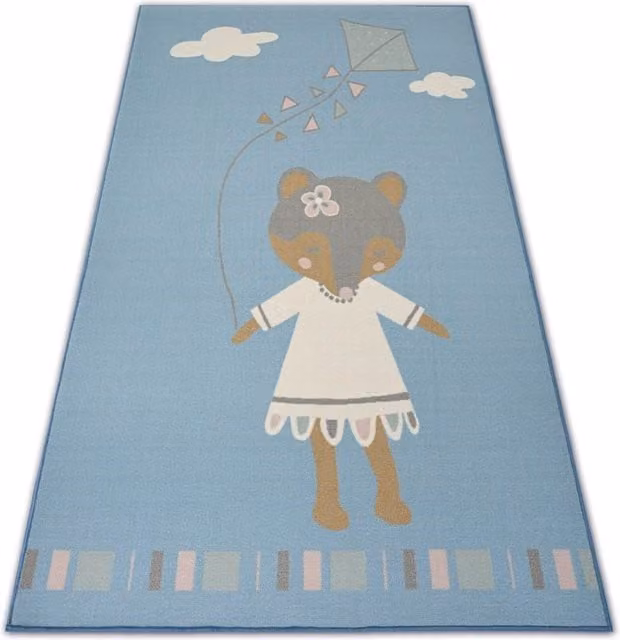 RugsX Loko Blue Kids Motif Rectangular Rug, W: 120 cm, L: 170 cm