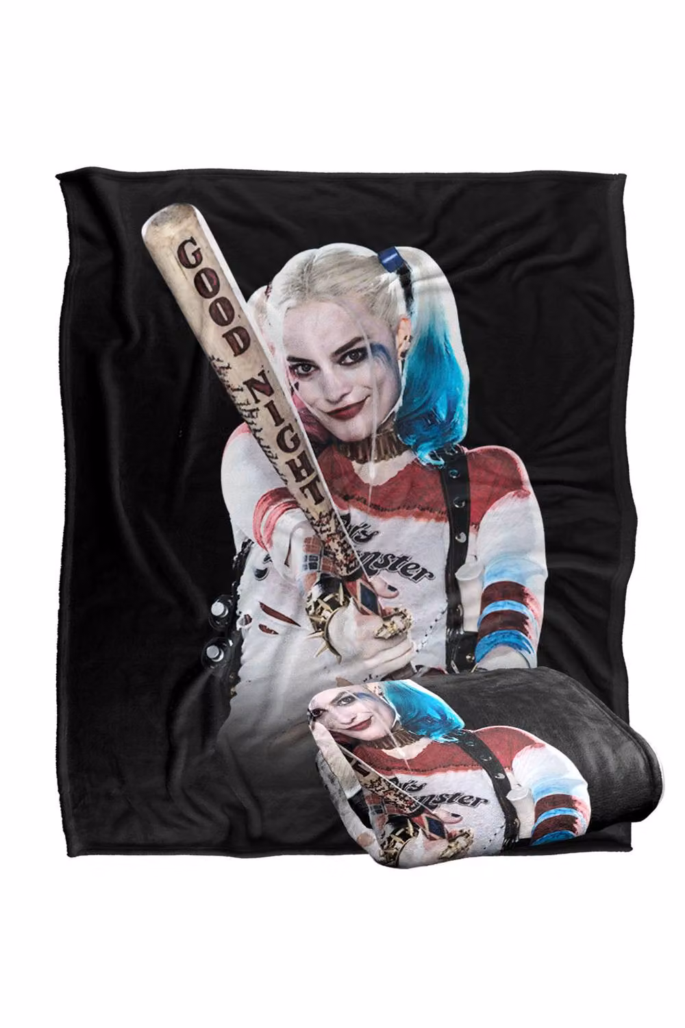 Warner Bros. Suicide Squad Bat At You Extra Large Silky Touch Super Soft Polyester Throw Blanket in Multicolour and Black – 2