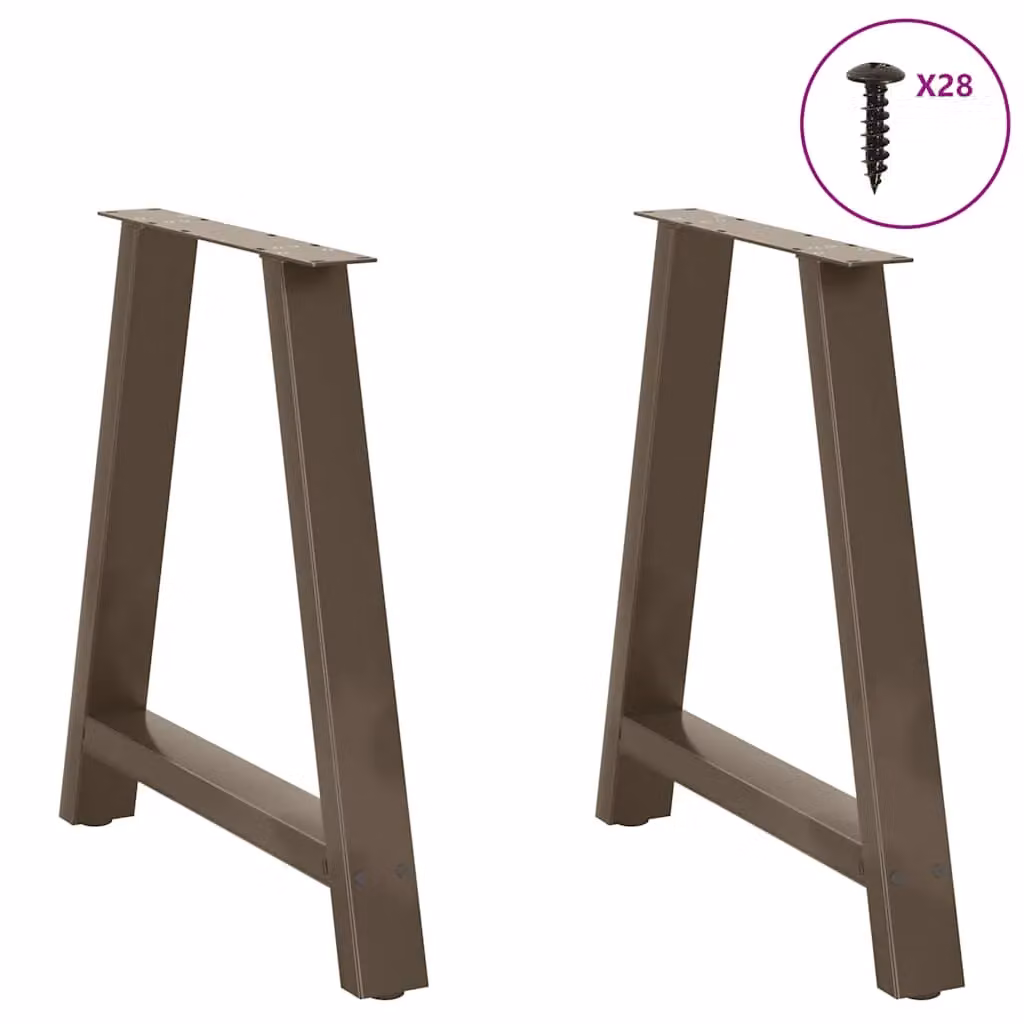 Berkfield Home A-Shaped Steel Coffee Table Legs, 2 Pieces, Black, H: 72-73 cm x W: 80 cm – 2