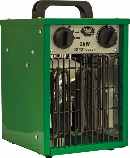 Prem-I-Air 2kW Commercial Freestanding Fan Heater in Green – 1
