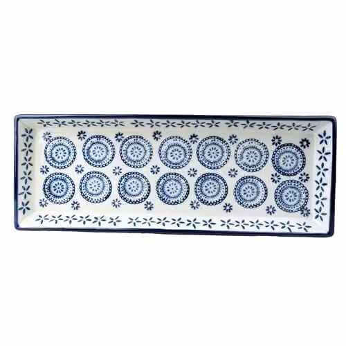 Madison & Mayfair Blue and White Ceramic Serving Platter – 1