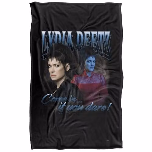 LOGOVISION Beetlejuice 2 Lydia Homage Super Soft Silky Touch Fleece Throw Blanket, Multicolour, W/D/H: 91 x 147 x 1 cm – 1