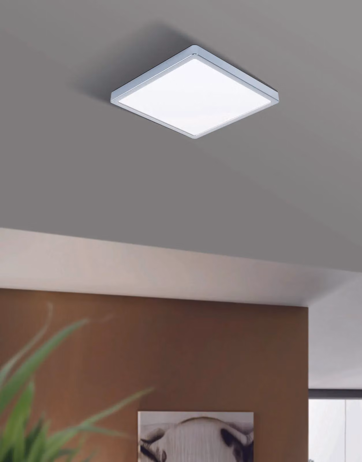 Loops LED Ceiling Light in Chrome and White Plastic – 2