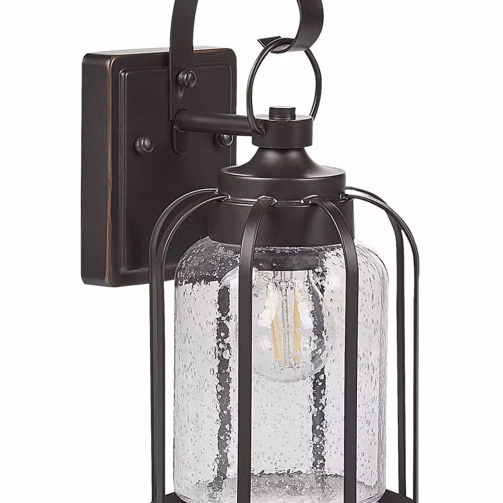 Wyld and Coco Retro Black Metal and Transparent Glass Outdoor Wall Lantern – 2