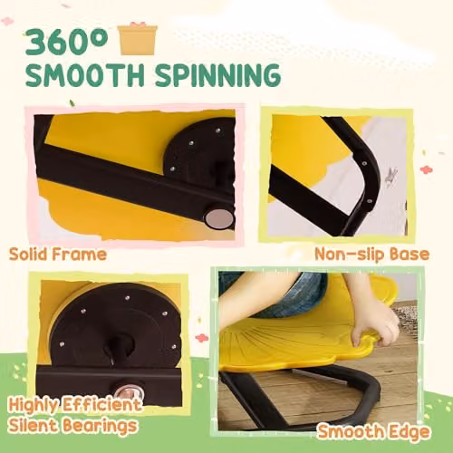 AIYAPLAY Kids Sensory Spinning Chair in Yellow – 4