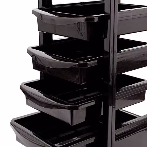 HYGRAD 6 Tier Black Salon Trolley for Hairdresser Accessories and Essentials – 7