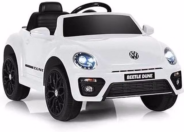 Costway Volkswagen Electric Ride On Car with Light and Sound, White