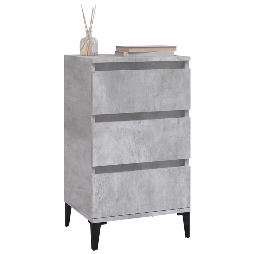 Berkfield Home Bedside Cabinet in Concrete Grey, W/D/H: 40 x 35 x 70 cm – 3