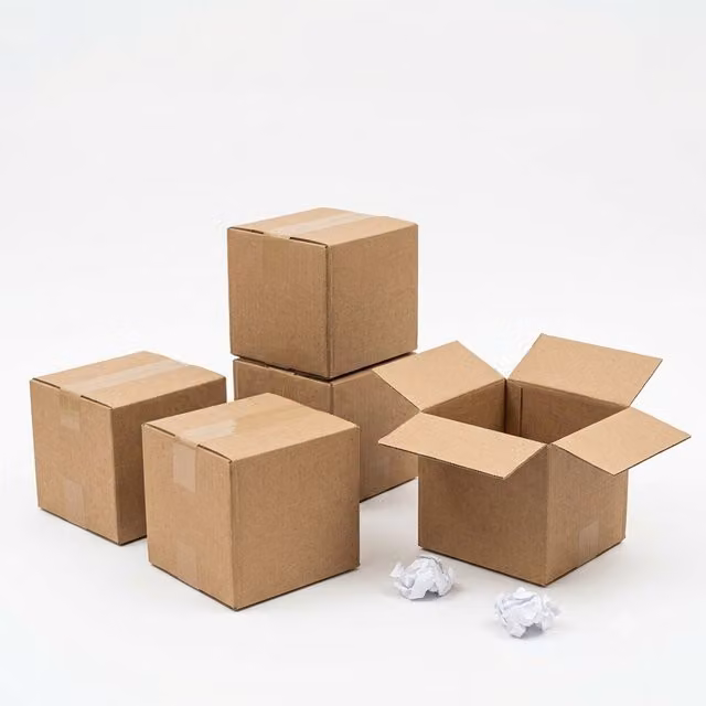 Storm Trading Group 100 Pack Small Corrugated Cardboard Packing and Storage Cartons, Brown, W/D/H: 17.78 x 12.7 x 12.7 cm