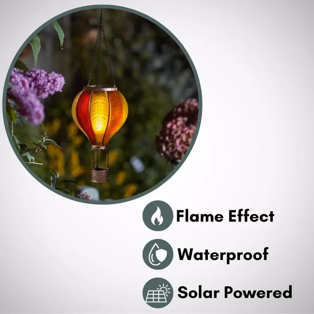 Marco Paul Solar Hot Air Balloon LED Garden Ornament, Multicolour – 3