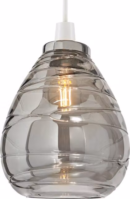 Litecraft Rita Ripple Glass Easy Fit Lampshade in Grey