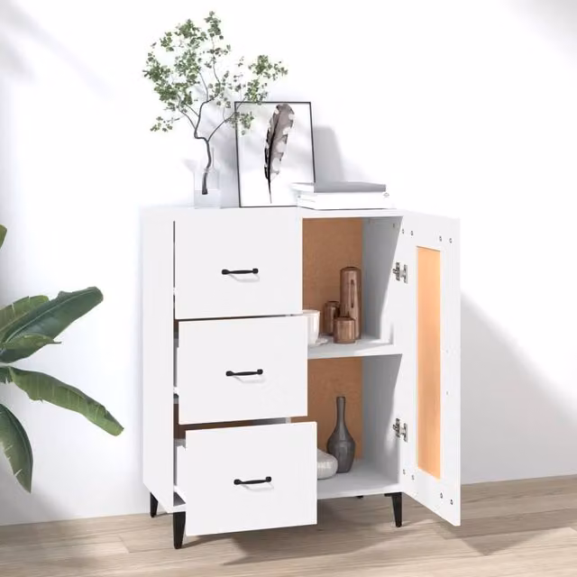 Berkfield Home Modern White Sideboard, W/D/H: 69.5 x 34 x 90 cm