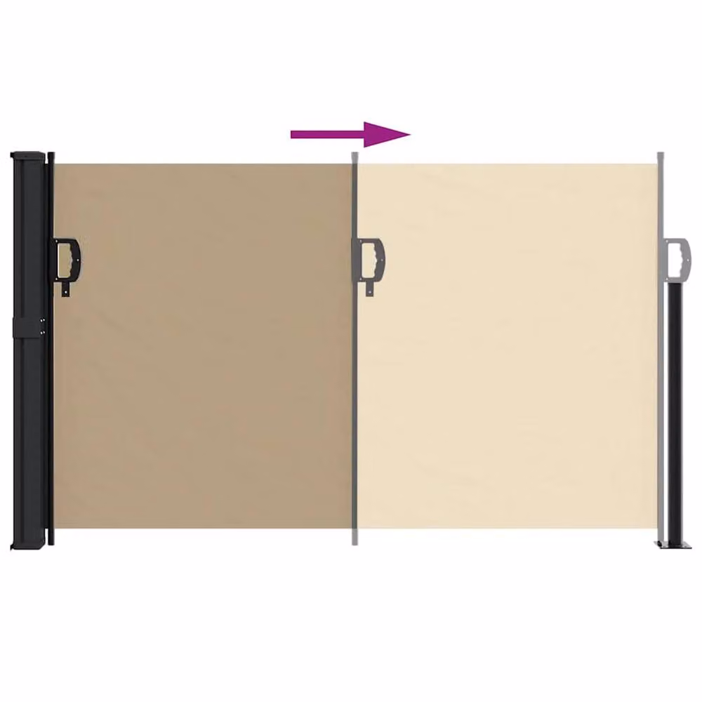 Berkfield Home Retractable Side Awning in Beige, W/H: 120 x 500 cm