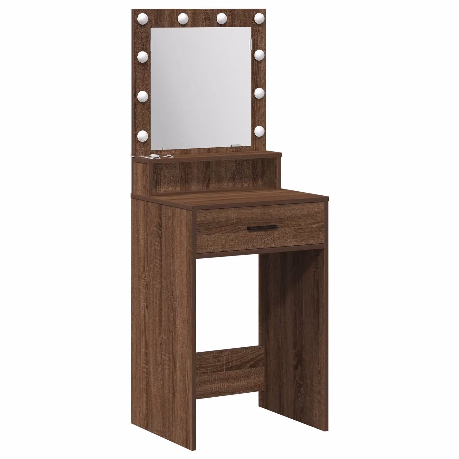Berkfield Home Modern Oak Dressing Table with LED Lights, Brown, W: 50 cm, D: 41 cm, H: 135 cm – 2