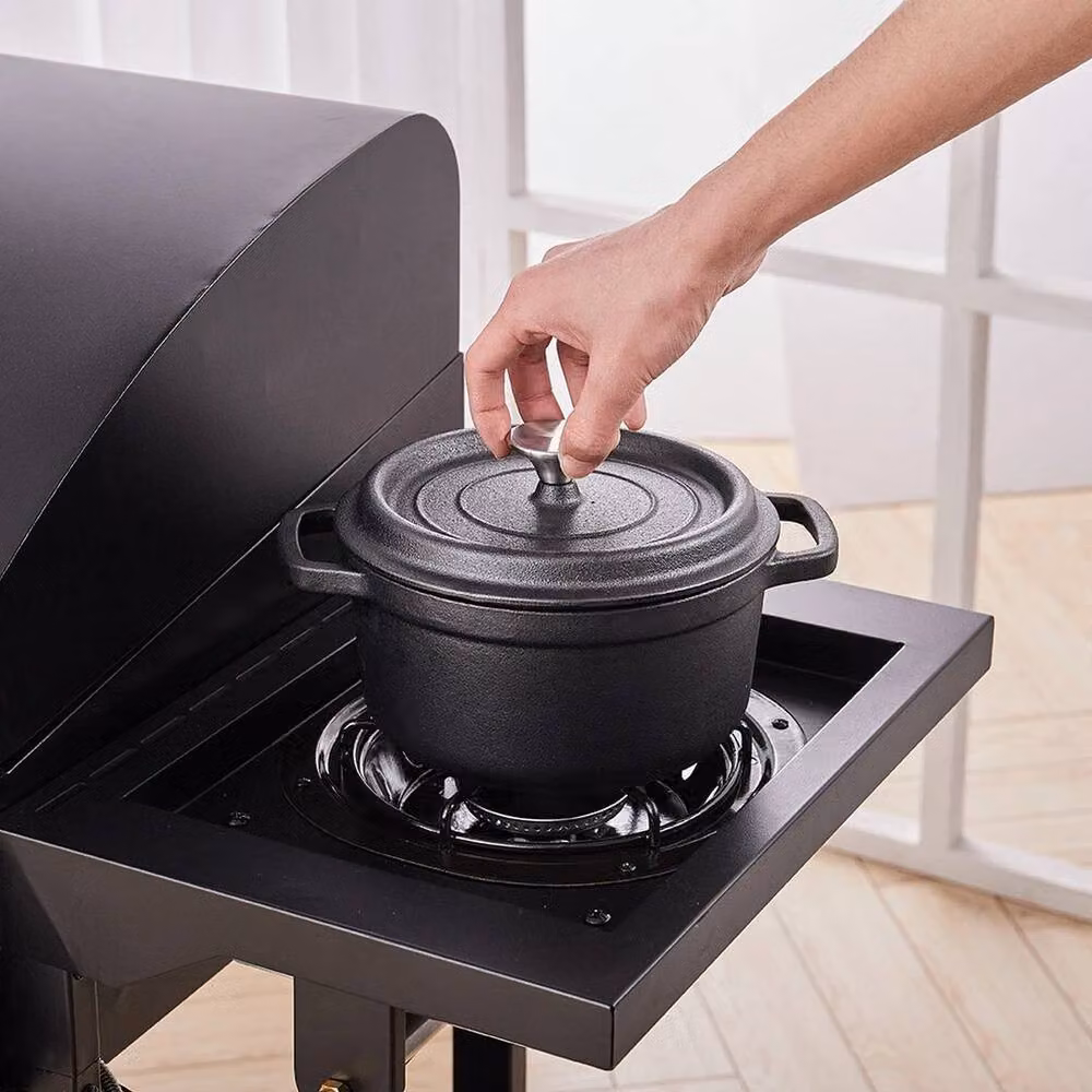 FORGEVIO Cast Iron Casserole Pan, Black, 2.5 l – 3